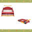 Lit plateforme simple en forme de voiture de course avec roues,-1072123091
