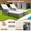 Chaise longue simple inclinable avec coussins 79 po Amelius-841359758