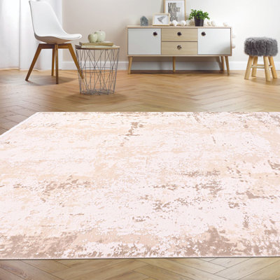 Tapis crème moderne antidérapant lavable à la machine
