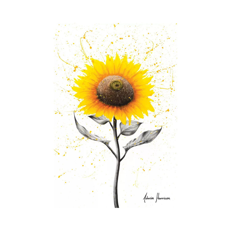 «Sunflower Celebration» par Ashvin Harrison - reproduction, H 26 po x l 18 po x P 1,5 po, Toile tendue, Aucun mat