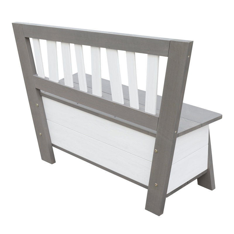 Solid And Manufactured Wood Outdoor Bench, Grey/White