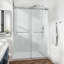 Porte de douche coulissante double sans cadre 48 * 76 ", double porte de douche, verre trempé de 3/8" (10mm) de type GSCG, acier inoxydable, nickel brossé