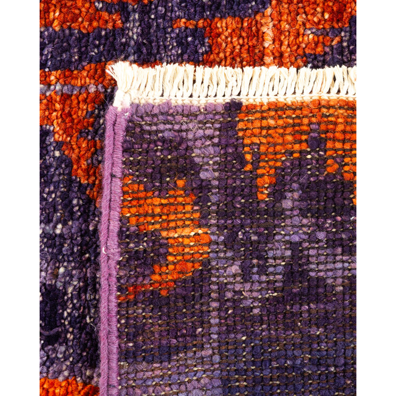 Garbert One-of-a-Kind 2'7" X 8'3" 2010s Runner Wool Area Rug Purple