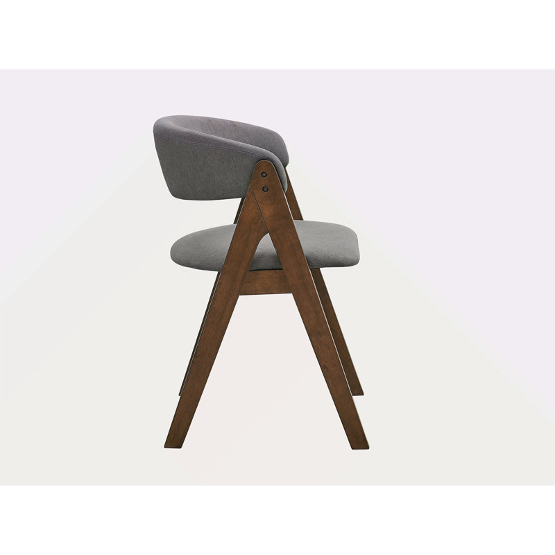 Ensemble de 2 chaises d'appoint Keiki en tissu gris et finition noyer
