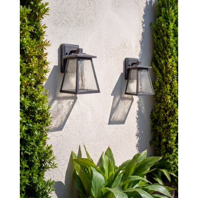 Set of 2 Outdoor LED Wall Lights SIRET Black