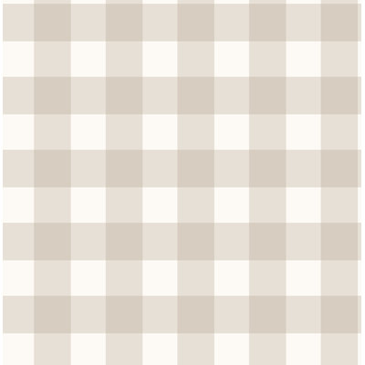 Patrice Light Brown Gingham Wallpaper