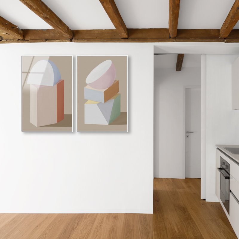 Sculptural Set High-Gloss Frameless Acrylic Glass Wall Art Abstract Print by Oliver Gal, Ready to Hang, 10 x 15, 25"H x 37"W
