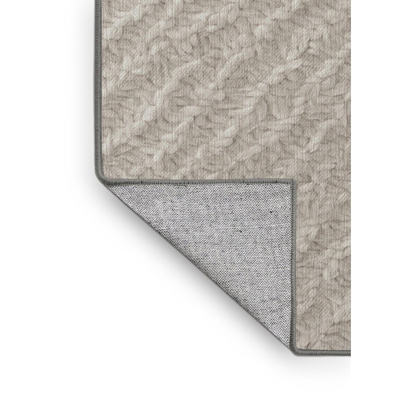 Machine Washable Gray Area Rug GSIX03607, Rectangle 5' x 7'