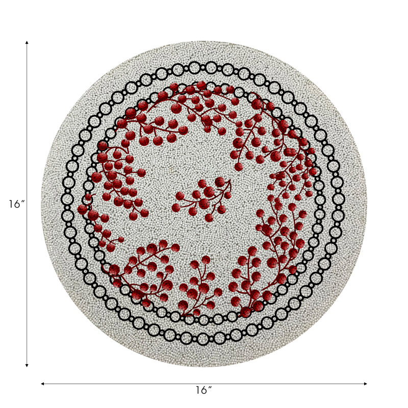 Glass Beads Round Beaded Placemats