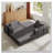 Corduroy Convertible Sleeper Sofa Bed with Cylindrical Pillow-1720162