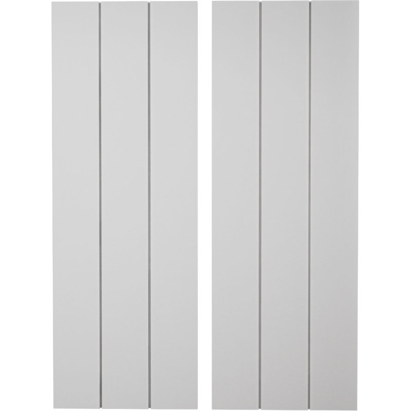 Volets rustiques en faux bois avec planche et n-lattes (par paire), Texture lisse / brun clair apprêté, 16"