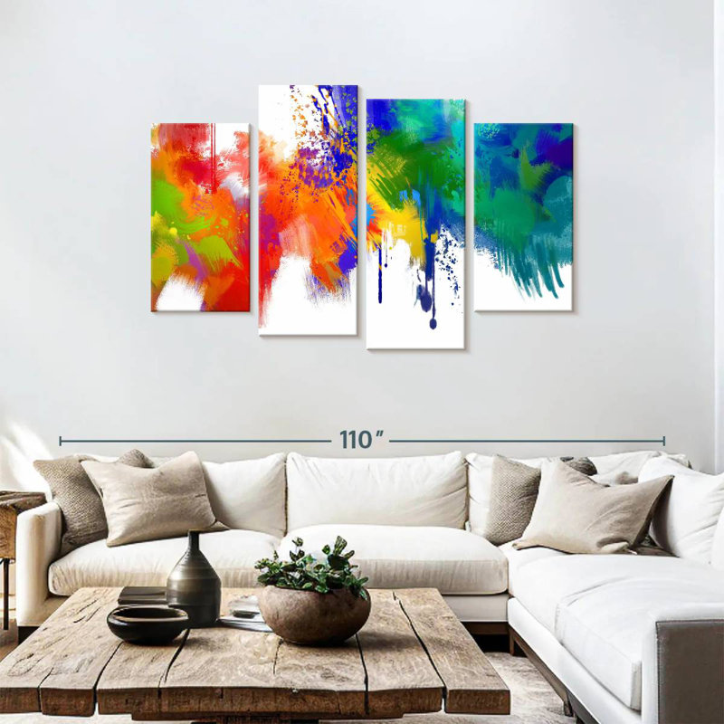 Avery Abstract Paint Splash, 48" H x 75" W