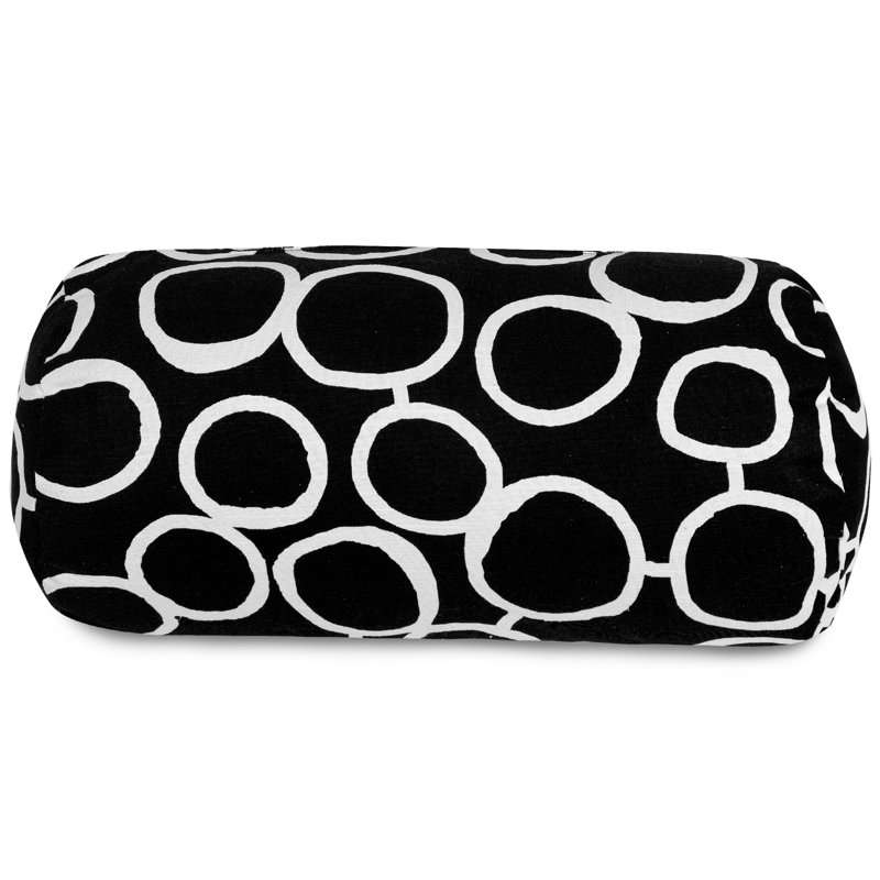 Fusion Geometric Cotton Reversible Throw Pillow, Black