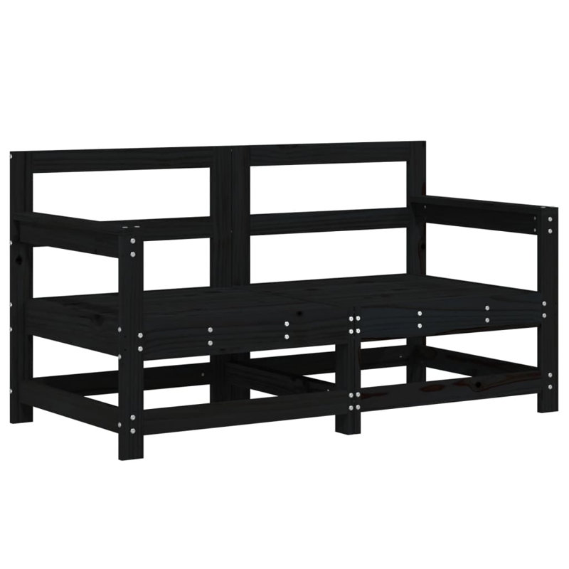 Alpen Home Garden Corner Sofas 2 Pcs Solid, Black Pinewood