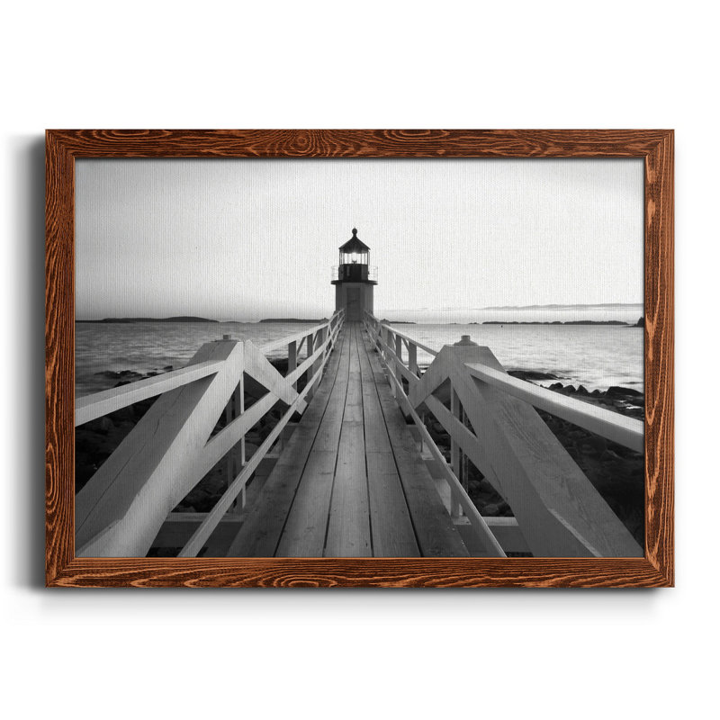 Phare de Marshall Point - photographie sur toile encadrée, H 20 po x l 17 po x P 1,5 po, Gris