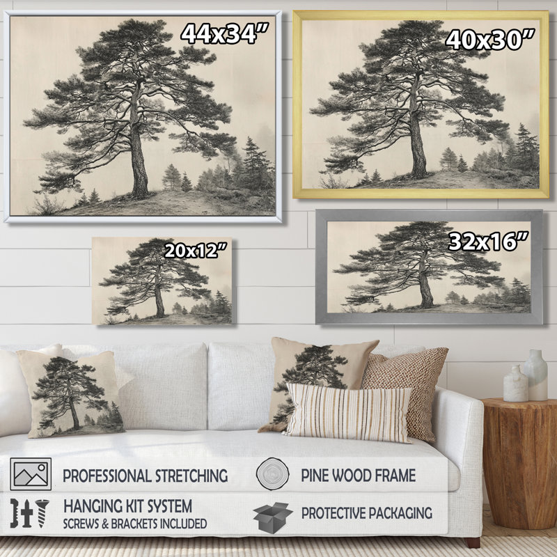 Reproduction d'art sur toile, pin, H 30 po x l 40 po, Toile tendue, Ne s’applique pas