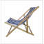 chaise longue populus en bois rayée bleue large bleu rayé (couleur: bleu foncé)