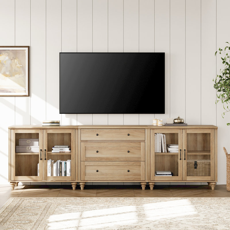Scarlett 3-In-1 TV Stand for TV's up to 85", Oak
