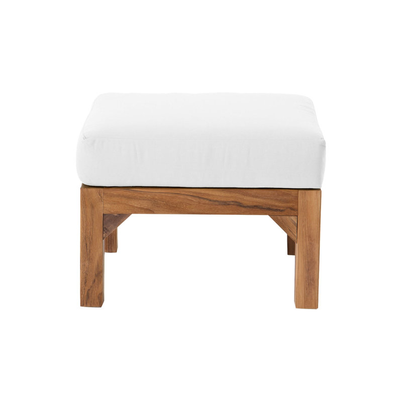 Monterey Outdoor 7 - Piece Teak Conversation Set, White, 6 Pcs:  Sofa,2Chair,Cushion,Table,Ottoman