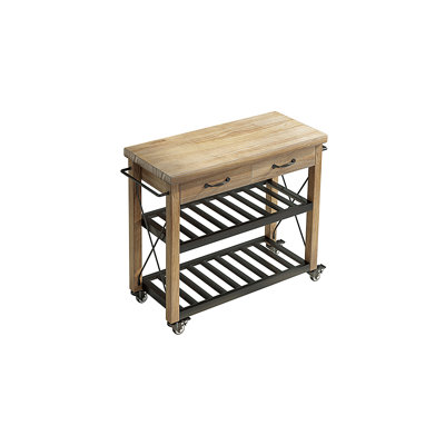 39.37"American-style retro small cart mobile dining cabinet kitchen island counter