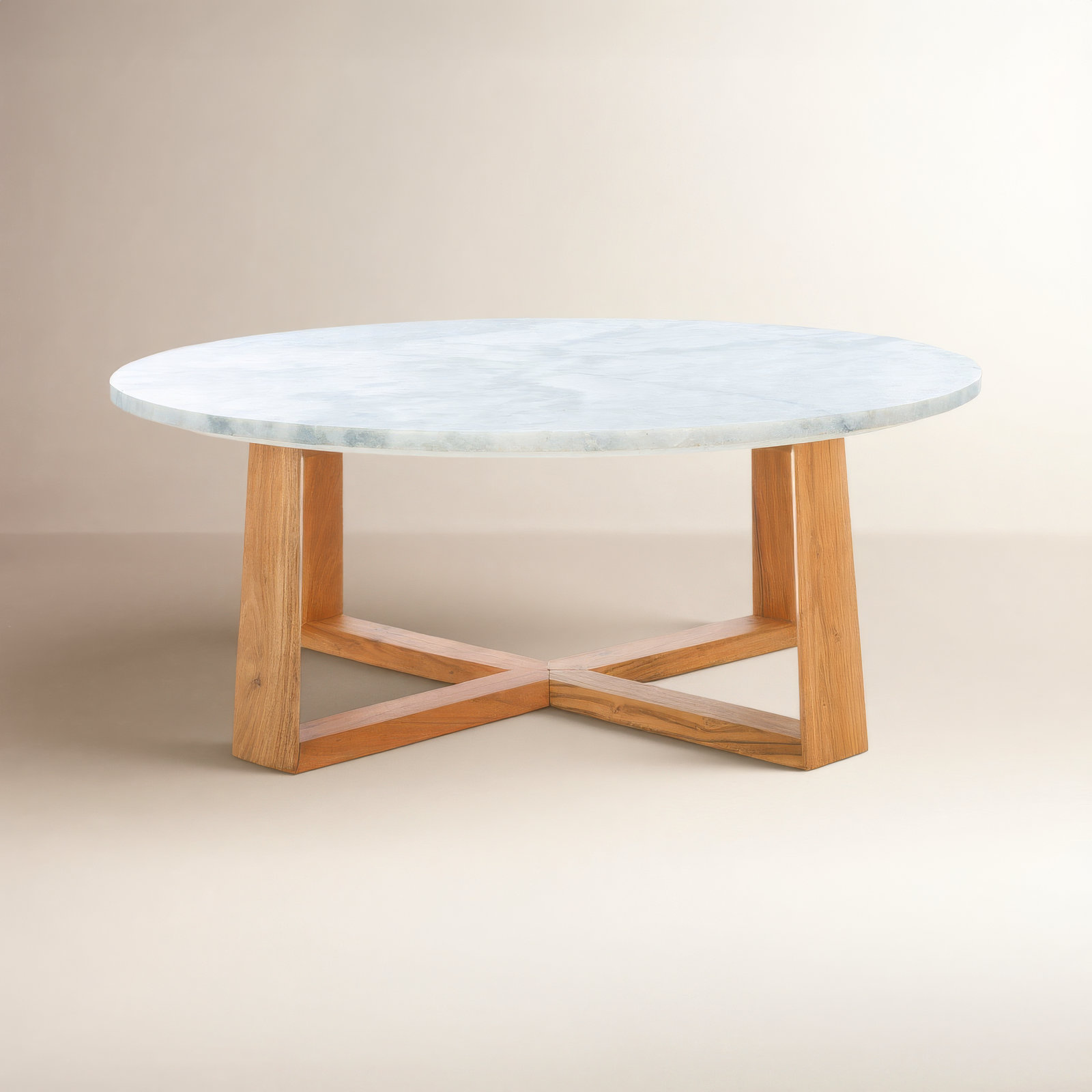 Baudelaire Coffee Table, Natural, White Gray Marble