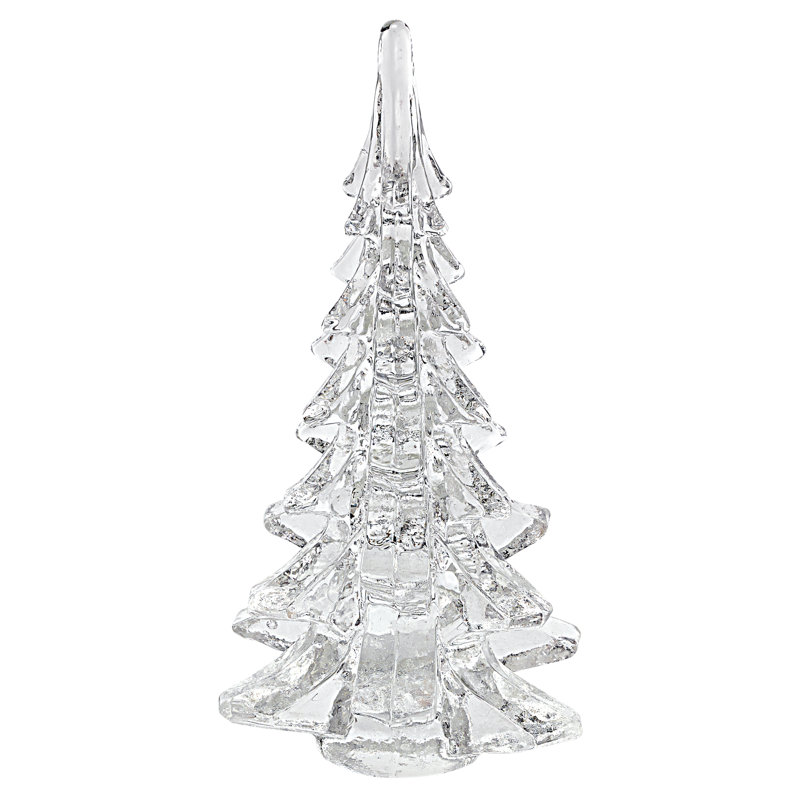 Mouth Blown Art Glass 12" Christmas Tree, 10" H