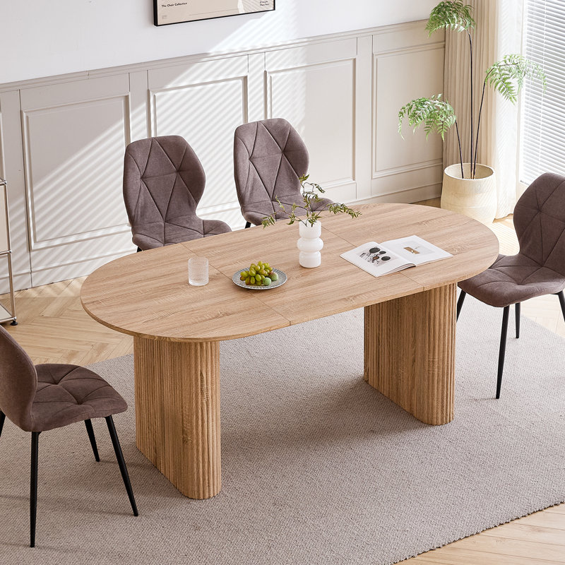 Oval Dining Table, Brown Wood