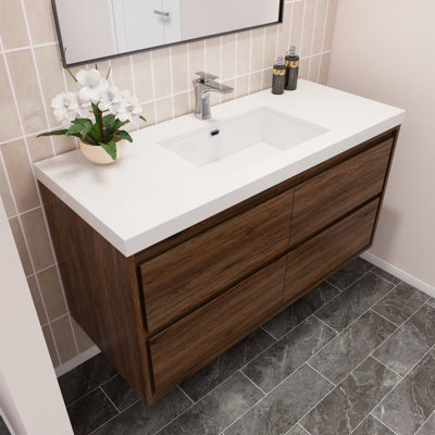 Azden 48" Wall-Mounted Single Bathroom Vanity Set