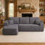 Canapé d'angle modulaire en forme de L Cloud gris, 105 po, avec méridienne et poches latérales, revêtement en tissu moelleux, assise profonde, aucun assemblage requis, pour le salon et la chambre.-1072522381