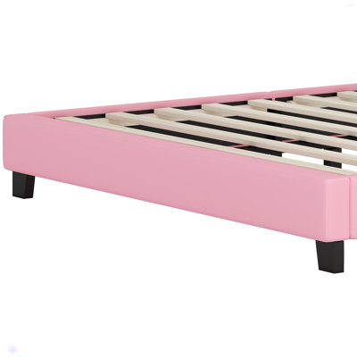 Upholstered Princess Bed With Crown Headboard, Platform Bed With Headboard And Footboard