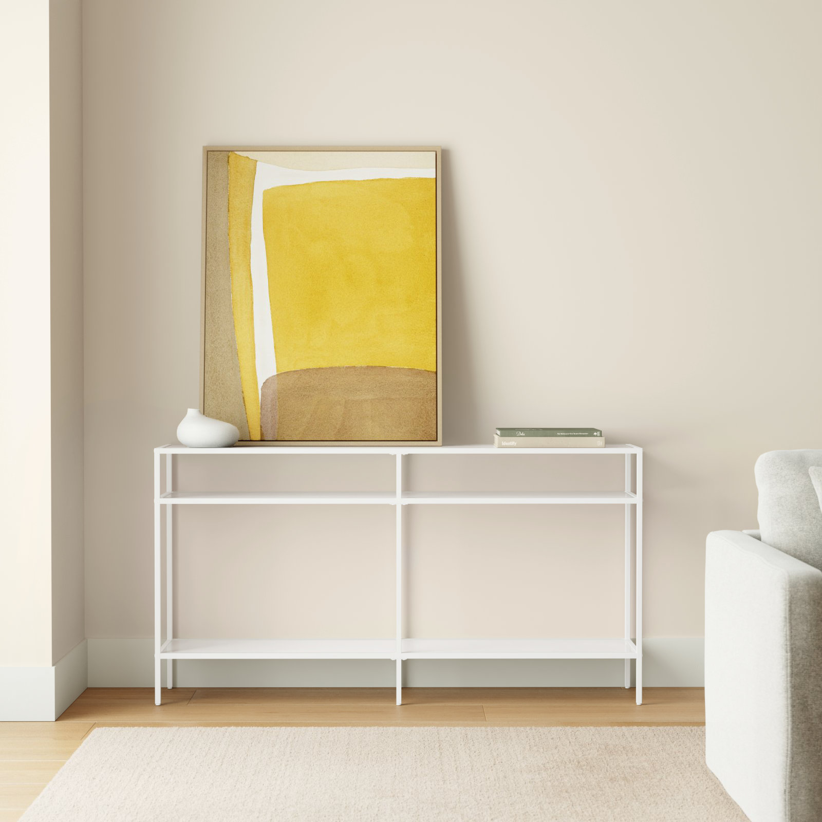 Ceno Console Table, 29" H x 55" W x 10"D, Blackened Bronze