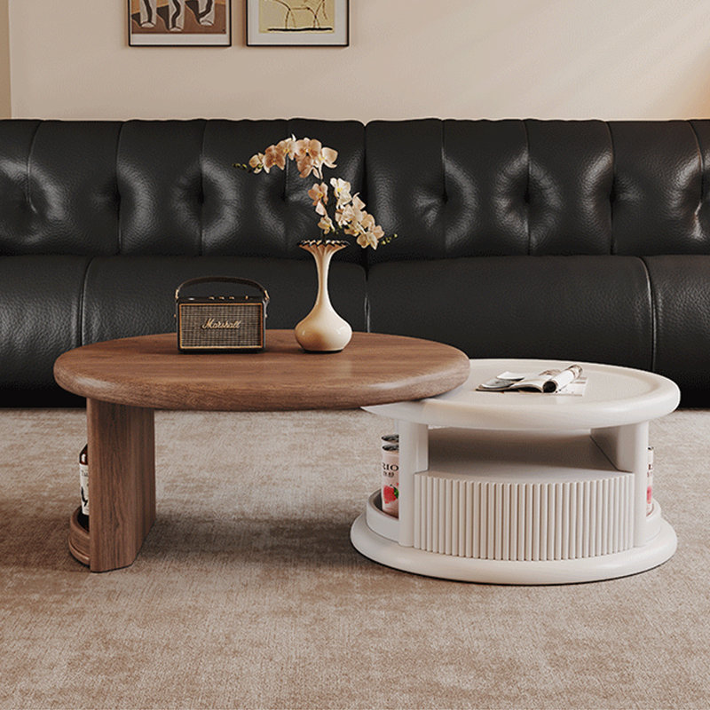 Table basse de rangement crème de style minimaliste