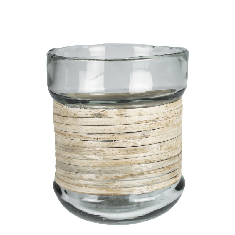 Vase Miley avec habillage de canne, verre - petit