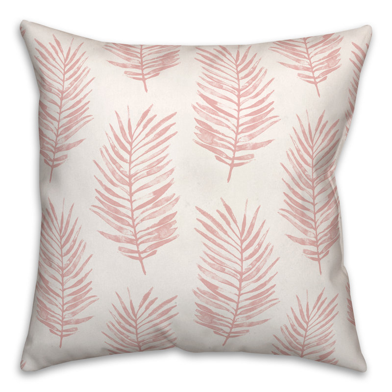  Coussin Fern, Rose, 16 po x 16 po