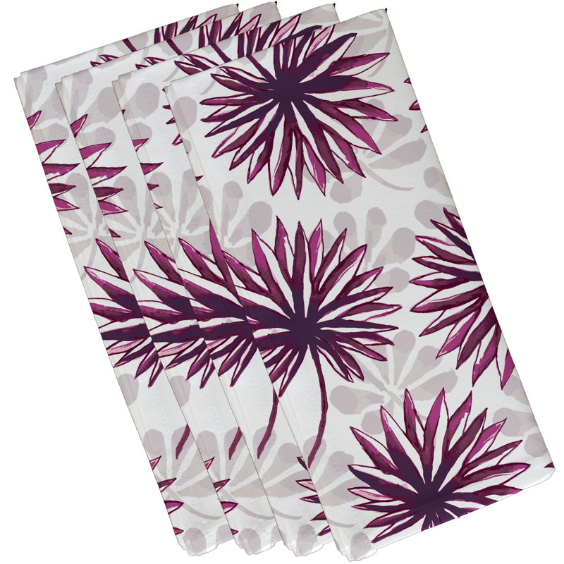 Stalbridge Polyester Floral Square Napkin, Purple