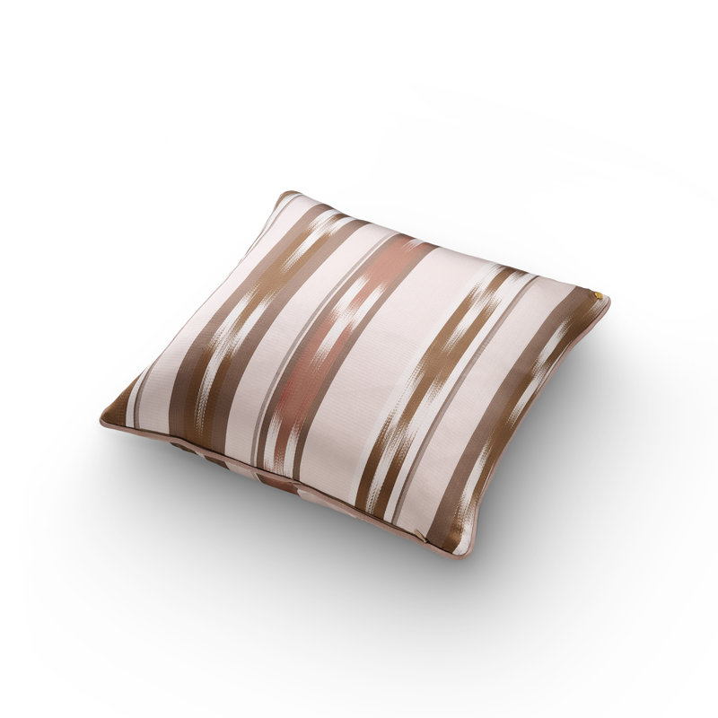 Kutnu Large Ikat Pattern Pillow, Taupe