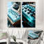 Music Cyan Percussive Vibes - Ensemble de 2 reproductions d'art sur toile-102584321-102584324
