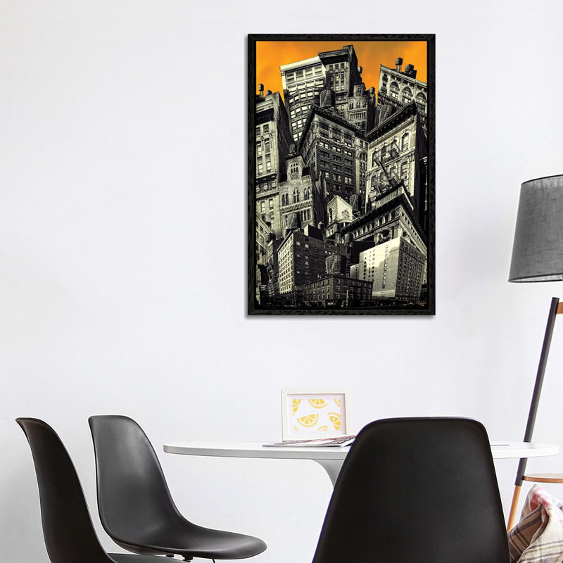 Boston Terrier Drip by Gretchen Kish Serrano - Gallery-Wrapped Canvas Giclée on Canvas, Black Framed, 101.6 cm H x 66.04 cm W