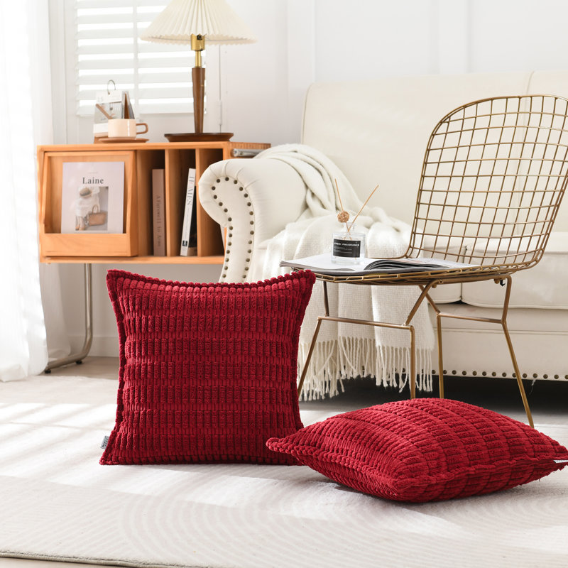  Housse pour repose-pieds Boucle, Carré 18 po, Bourgogne