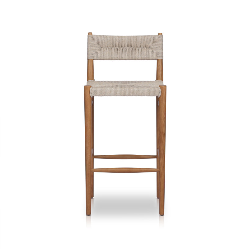 Tabouret de bar 30 po Ronaldo, 30", Teck naturel, Marron clair