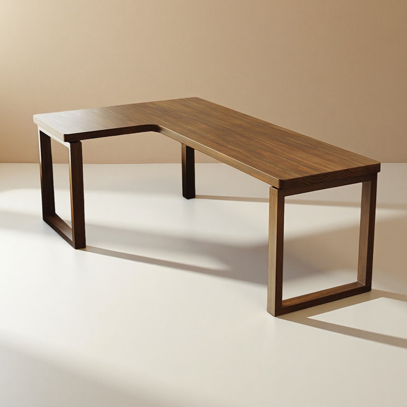 Bureau moderne en bois massif en forme de L, H 29,53 po x l 78,74 po x P 47,24 po
