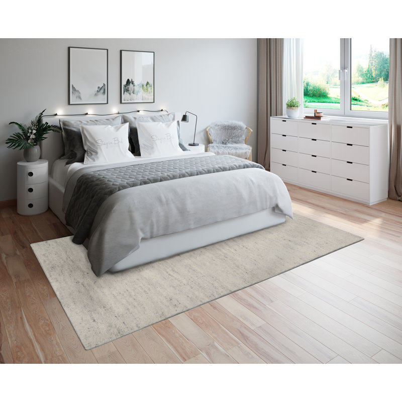Pinkerton Hand Knotted Wool Melange/Sand Rug, Rectangular 300 x 400cm