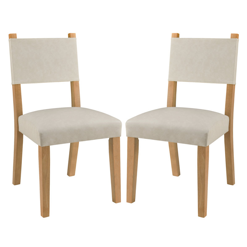 Ensemble de 2 chaises de salle à manger, chaise d'appoint traditionnelle avec chaise de cuisine rembourrée et sans accoudoirs avec pieds en bois