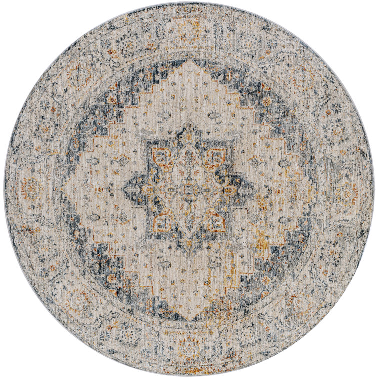 Dienne Oriental Camel/Navy/Orange Area Rug