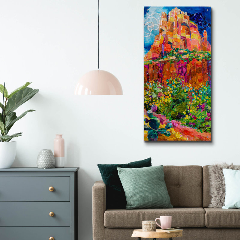 «Magic Mountain» par St. Hilaire Elizabeth, art mural en verre acrylique, H 48 po x l 24 po