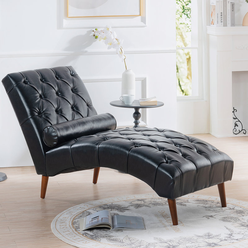 Chaise longue rembourrée, Noir