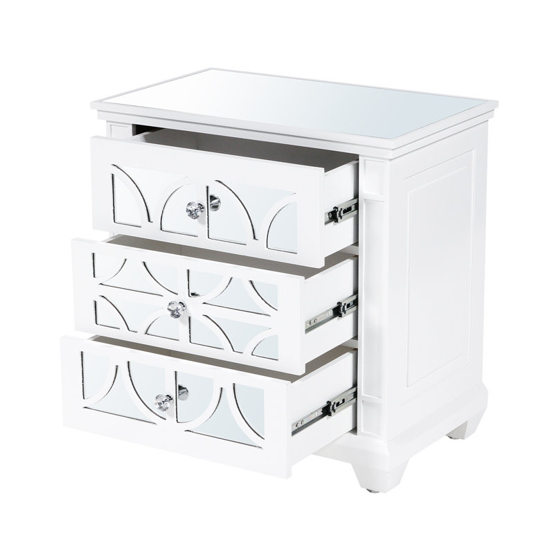 3 Drawer bedside table for Bedroom Living room Furniture, 66cm Chest of Drawers Storage Cabinet