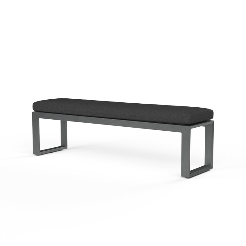 Georgie Dining Bench, Tissage uni Sunbrella® Spectrum carbone