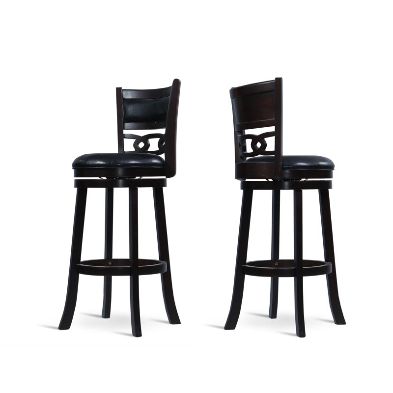 Tabouret de bar et de comptoir pivotant Antonios, Noir / Ébène, Tabouret de bar (siège d'une hauteur de 30 po)