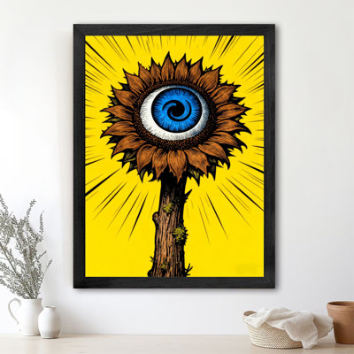 Reproduction d'art encadré noir avec fleurs et plantes aux talents et aux yeux uniques